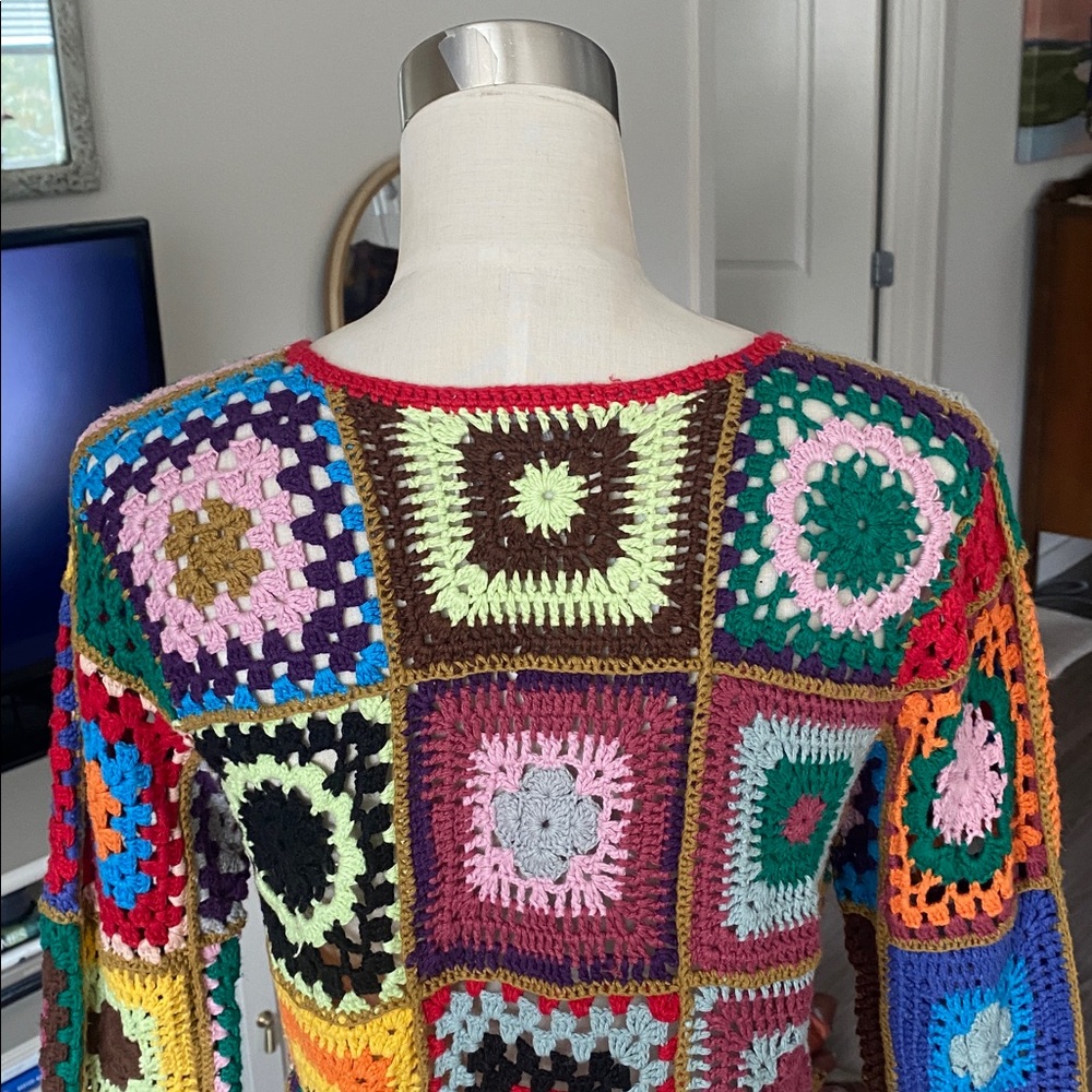 Vintage 1990s Y2k Express Patchwork Crochet Top - image 8